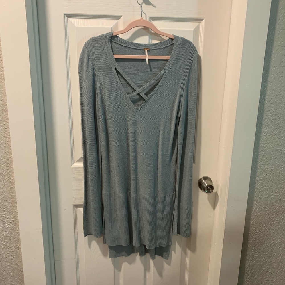 FREE PEOPLE long sleeve cross cross tunic shirt